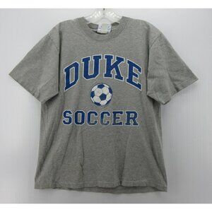 VINTAGE Duke Devils Soccer Shirt Medium Gray The Cotton Exchange 90s *